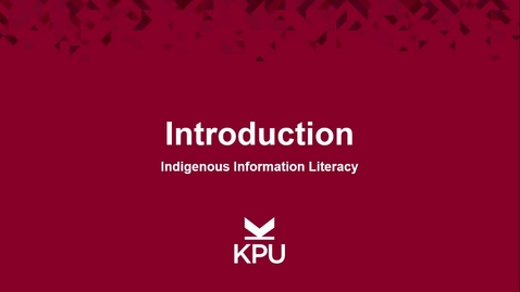 Thumbnail for Indigenous Information Literacy - Introduction
