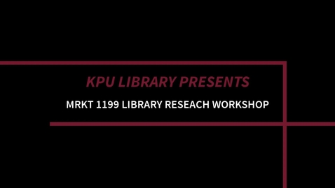 Thumbnail for MRKT 1199  LIBRARY WORKSHOP