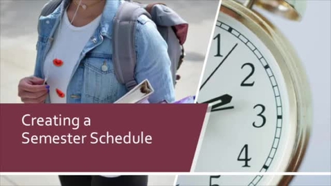 Thumbnail for Creating a Semester Schedule