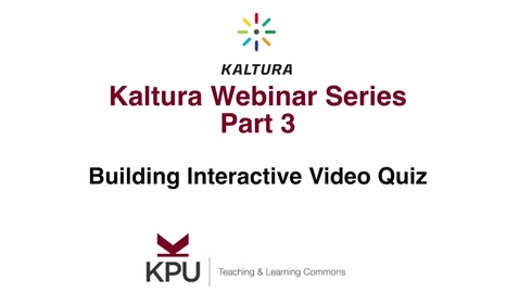 Thumbnail for Kaltura Webinar 3.1