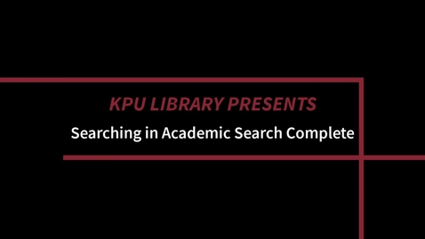 Thumbnail for Searching in Academic Search Complete