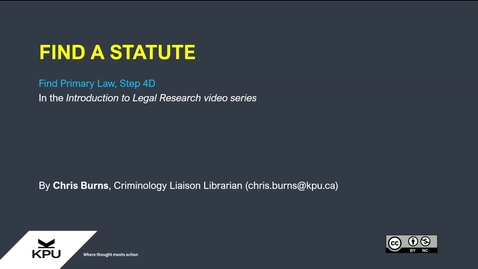 Thumbnail for Legal Research 4D Find a Statute