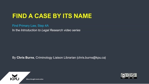 Thumbnail for Legal Research 4A Find a Case by Name