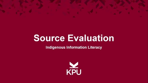 Thumbnail for Indigenous Information Literacy - Source Evaluation