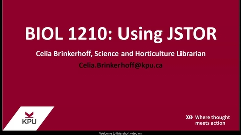 Thumbnail for Biology 1210: Searching JSTOR for Articles on Catalase and pH