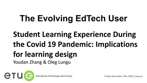 Thumbnail for Student Learning Experience During the Covid 19 Pandemic – Implications for Learning Design