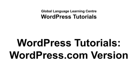 Thumbnail for WordPress.com Tutorial