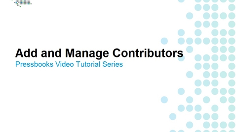 Thumbnail for How to Add and Manage Contributors