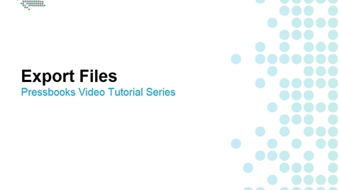 Thumbnail for How to Export Files
