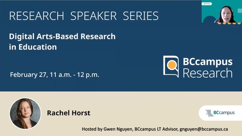 Thumbnail for Research Speaker Series – Digital Arts-Based Research in Education (Feb. 27, 2024)