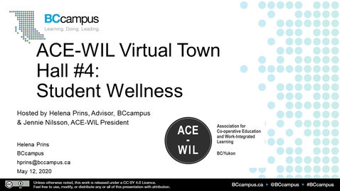Thumbnail for ACE-WIL Town Hall #4 - Student Wellness