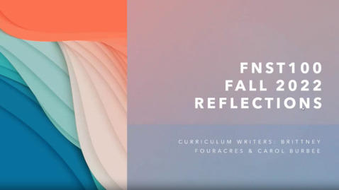 Thumbnail for FNST 100 F22 Final Report Audio and Video