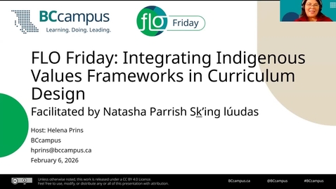 Thumbnail for FLO Friday: Integrating Indigenous Values Frameworks in Curriculum Design (February 6, 2026)