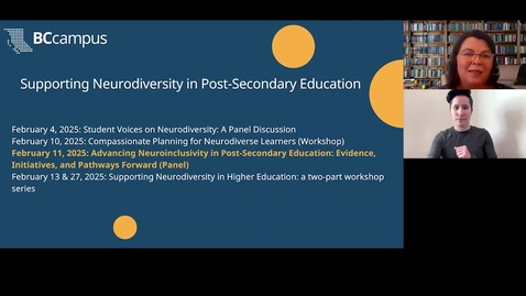 Thumbnail for Advancing Neuroinclusivity in Post-Secondary Education: Evidence, Initiatives, and Pathways Forward (Panel) (Feb. 11, 2025)