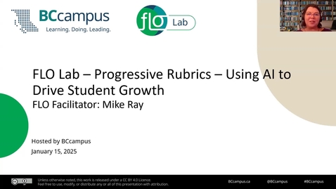 Thumbnail for FLO Lab: Progressive Rubrics – Using AI to Drive Student Growth (Jan. 15, 2025)