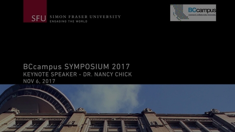 Thumbnail for Symposium 2017 Keynote with Dr. Nancy Chick
