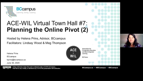 Thumbnail for ACE-WIL Virtual Town Hall #7: Planning the Online Pivot (Part 2)  (June 30, 2020)