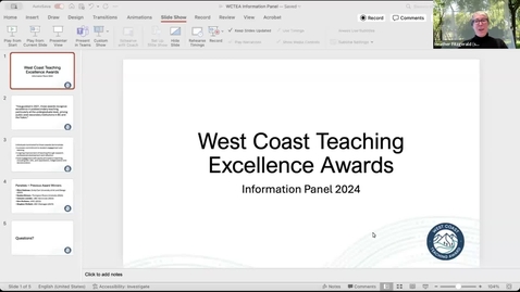 Thumbnail for West Coast Teaching Excellence Awards: Info Panel 2024 (Nov. 22, 2024)