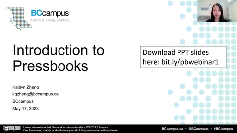 Thumbnail for OER Production Series: Introduction to Pressbooks (May 17, 2023)
