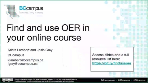 Thumbnail for Find and Use OER in your Online Course