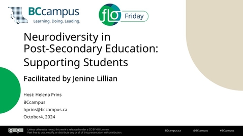 Thumbnail for FLO Friday: Neurodiversity in Post-Secondary Education – Supporting Students (Oct. 4, 2024)