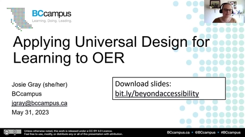 Thumbnail for OER Production Series: UDL and Open Educational Resources (May 31, 2023)