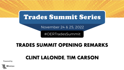 Thumbnail for 1.1 Trades Summit Opening Remarks