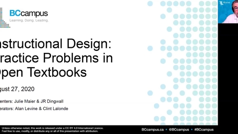 Thumbnail for Instructional Design:  Practice Problems in Open Textbooks (Aug 27, 2020)