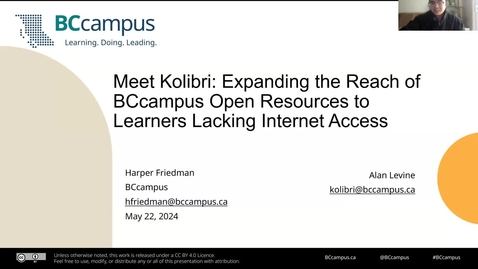 Thumbnail for Meet Kolibri: Expanding the Reach of BCcampus Open Resources to Learners Lacking Internet Access