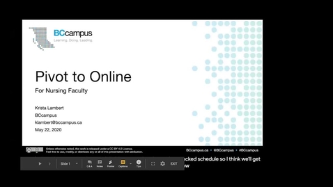 Thumbnail for Pivot to Online For Nursing Faculty (May 22, 2020)