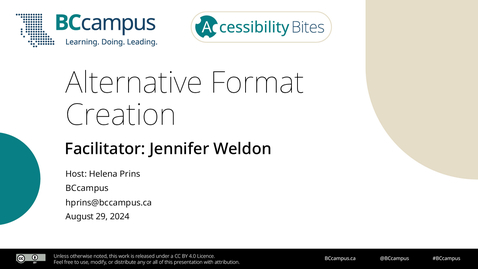 Thumbnail for Accessibility Bites: Alternative Format Creation