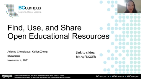 Thumbnail for OER Production Series: Find, Use and Share Open Education Resources (Nov. 4, 2021)