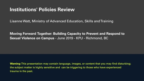 Thumbnail for Institutions' Policies Review