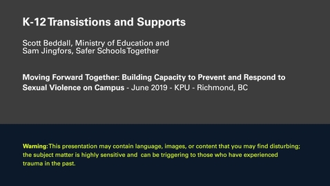 Thumbnail for SVMF - K-12 Transitions and Supports