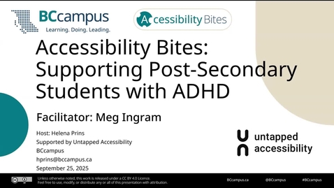 Thumbnail for Accessibility Bites: Supporting Post-Secondary Students with ADHD