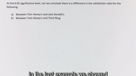 Thumbnail for Question 8.2.2 Comparing Populations in an ANOVA test