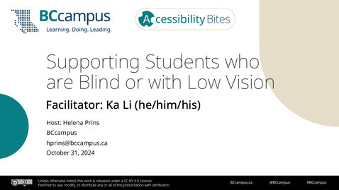 Thumbnail for Accessibility Bites: Supporting Students who are Blind or with Low Vision