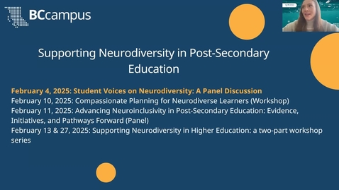 Thumbnail for Student Voices on Neurodiversity: A Panel Discussion (Feb. 4, 2025)