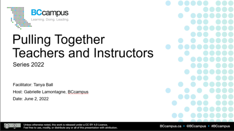 Thumbnail for 3. Pulling Together Teachers and Instructors Series 2022 (June 2, 2022)