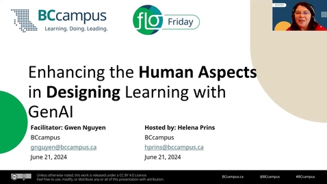 Thumbnail for FLO Friday: Enhancing the Human Aspects in Designing Learning with GenAI (June 21, 2024)