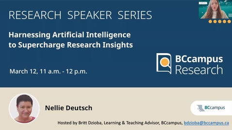 Thumbnail for Research Speaker Series – Harnessing Artificial Intelligence to Supercharge Research Insights (Mar. 12, 2024)