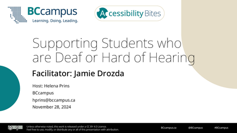 Thumbnail for Accessibility Bites: Supporting Students who are  Deaf or Hard of Hearing