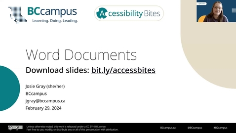 Thumbnail for Accessibility Bites 5: Word Documents
