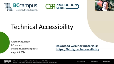 Thumbnail for OER Production Series: Technical Accessibility (August 8, 2024)