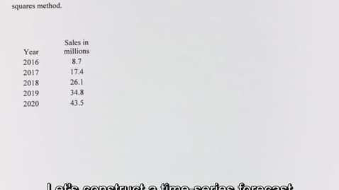 Thumbnail for Question 12.2 Constructing a time-series forecast using the least squares method