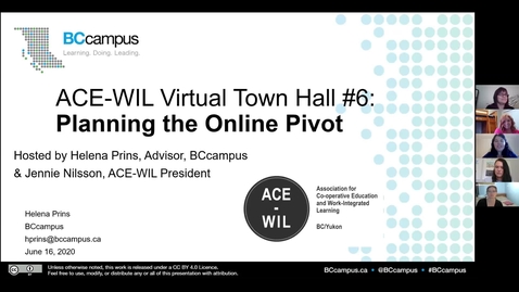 Thumbnail for ACE-WIL Virtual Town Hall # 6: Planning the Online Pivot (Part 1) (June 16, 2020)