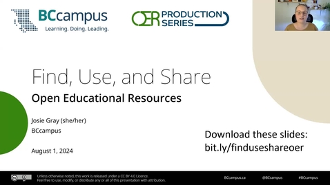 Thumbnail for OER Production Series: Find, Use, and Share Open Educational Resources (August 1, 2024)