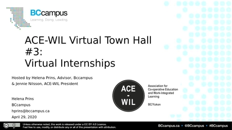Thumbnail for ACE-WIL Virtual Town Hall #3 (April 29, 2020)