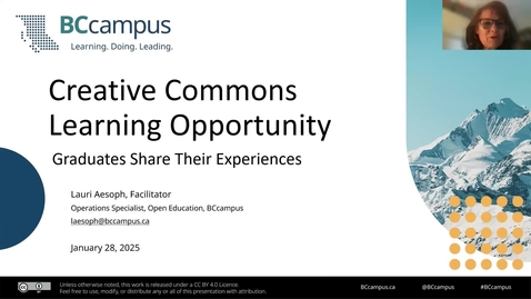 Thumbnail for Creative Commons Learning Opportunity: Graduates Share Their Experiences (Jan. 28, 2025)