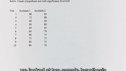 Thumbnail for Question 7.3 Two-Sample Hypothesis Tests – dependent samples